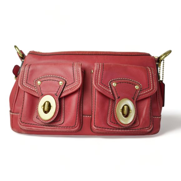 Coach Handbags - Coach 65th Anniversary Legacy Raspberry Vachetta Leather Bag